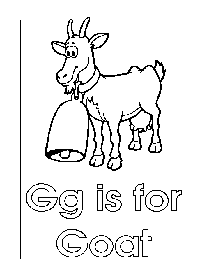 letter g for goat coloring page