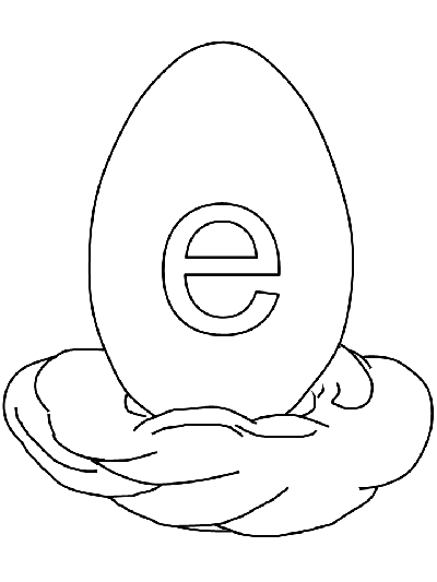 lower case letter e coloring page