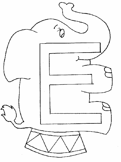 upper case letter e coloring page