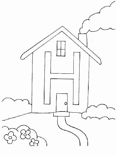 upper case letter H coloring page