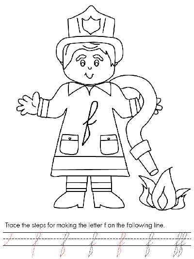cursive lower case letter f coloring page