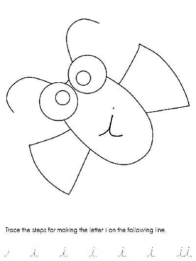 alphabet letter i coloring page