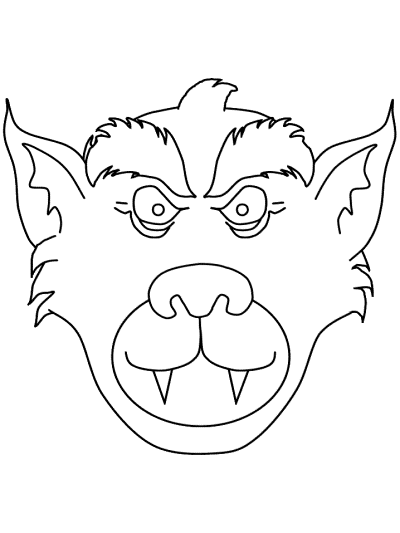Halloween werewolf coloring page