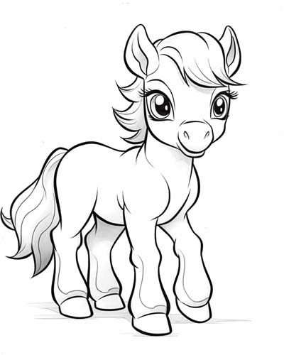 cute horse coloring page