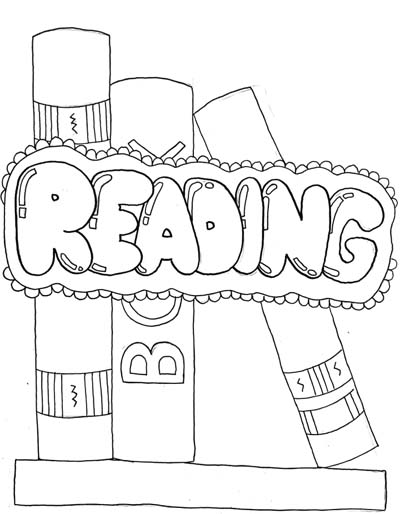 reading coloring page