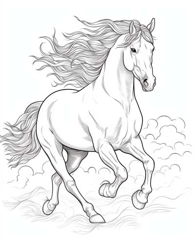 galloping horse coloring page