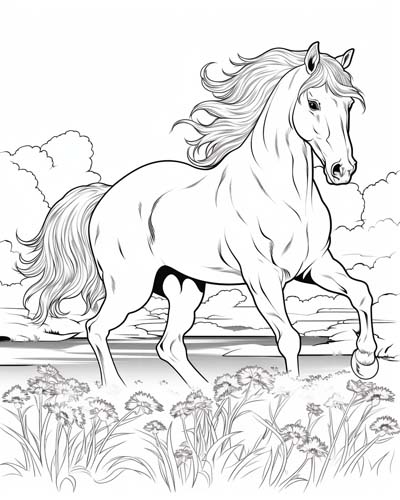 horse in the meadow