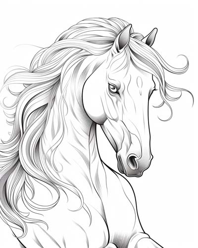 horse head coloring page