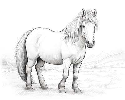Icelandic horse coloring page
