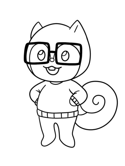 school squirrel coloring page