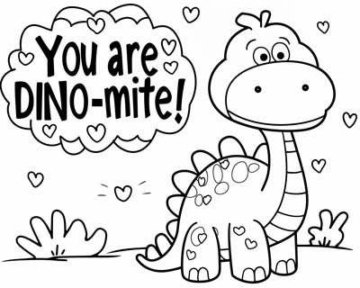 You are DINO-mite Word Art coloring page