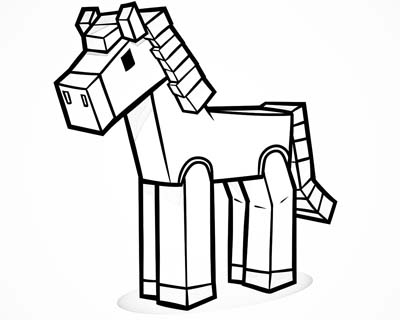 minecraft horse coloring page