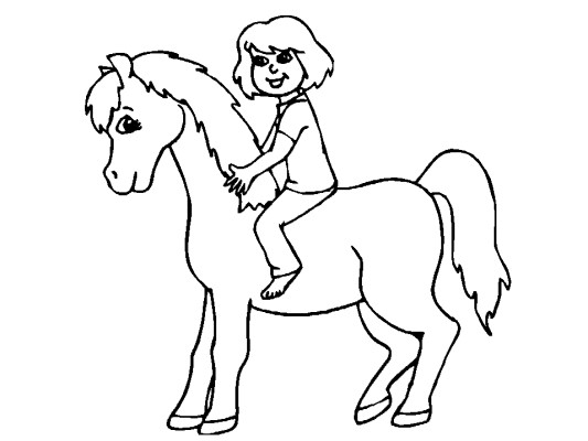 horse and rider coloring page