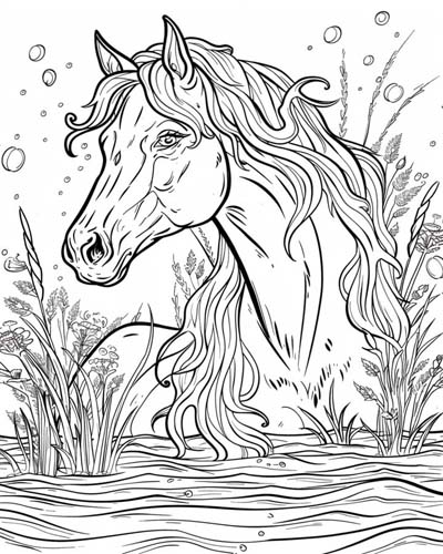 coloring page of the Celtic kelpie