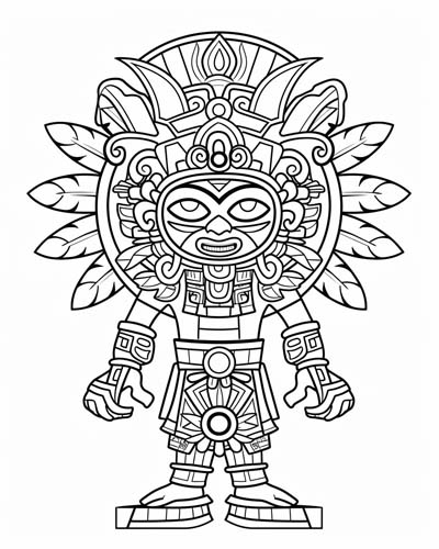 Kinich Ahau coloring page