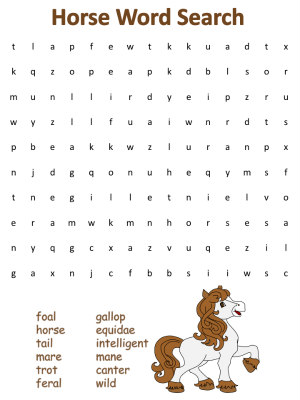 Horse worksheet for kids