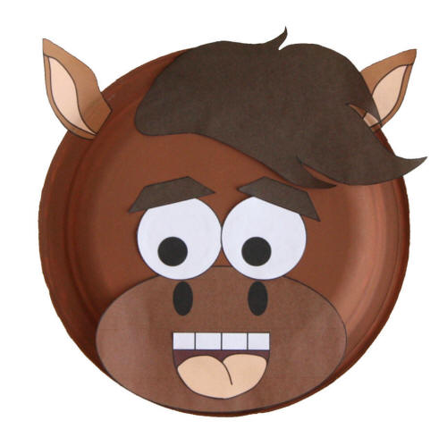 Horse paper plate craft for kids