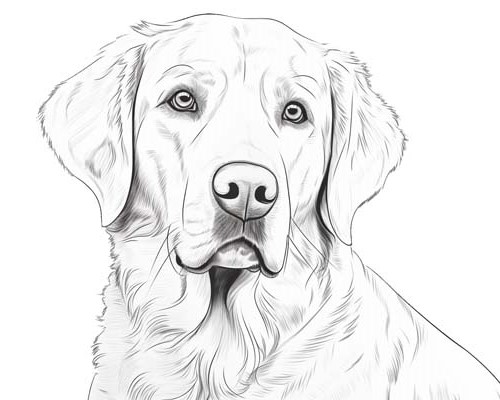 golden retriever dog coloring page