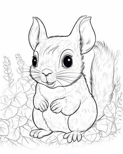 baby squirrel coloring page