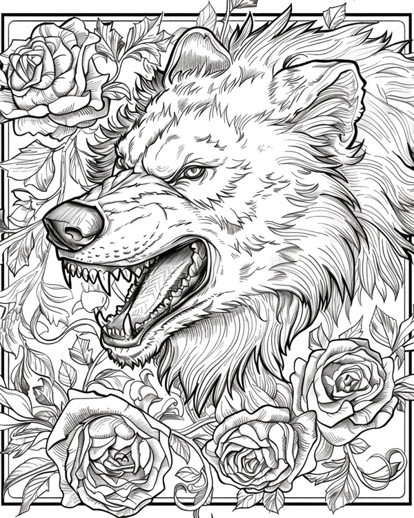 werewolf coloring page