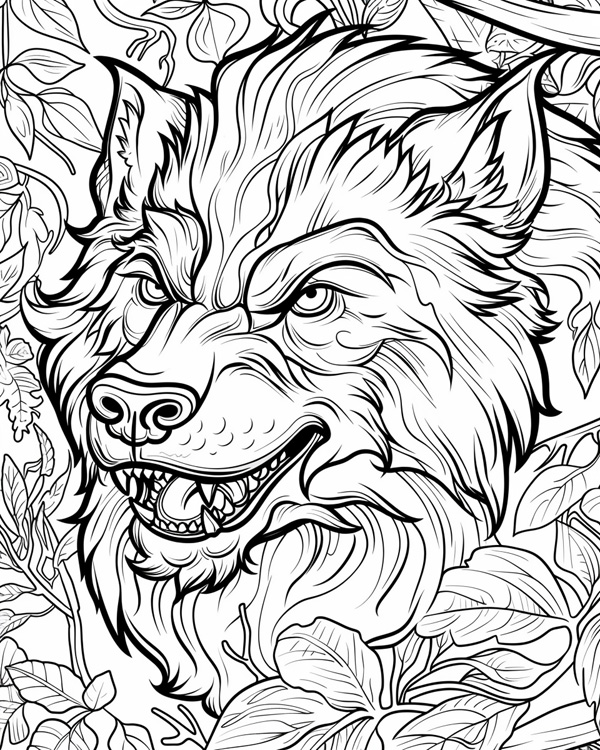 werewolf coloring page