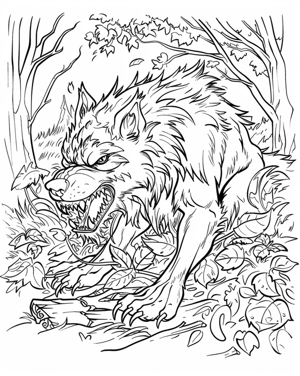 werewolf coloring page