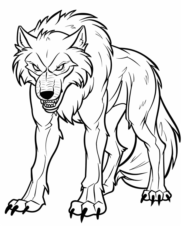 werewolf coloring page